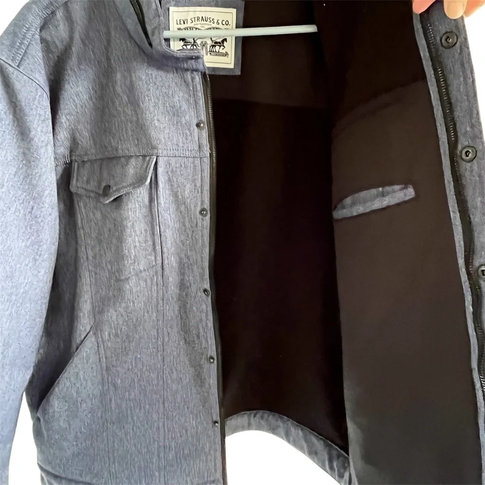 Levi's Men’s XXL Trucker Soft Shell Blue Denim Streetwear Western Style Jacket - Picture 6 of 14